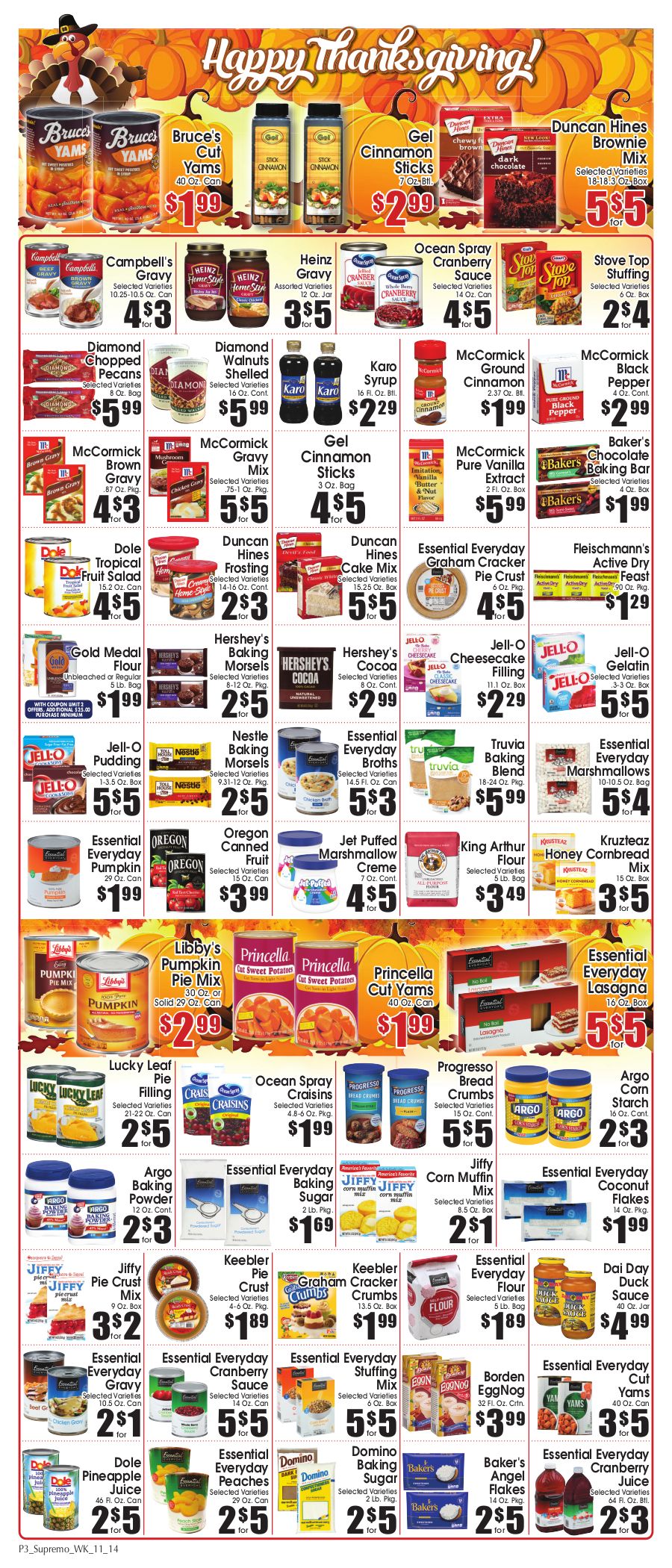 Supremo Food Market Thanksgiving Ad Flyer November 14 to November 27, 2020