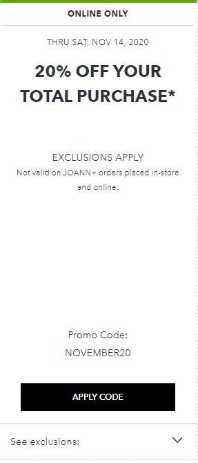 JOANN Weekly Ad Flyer November 14 to November 14