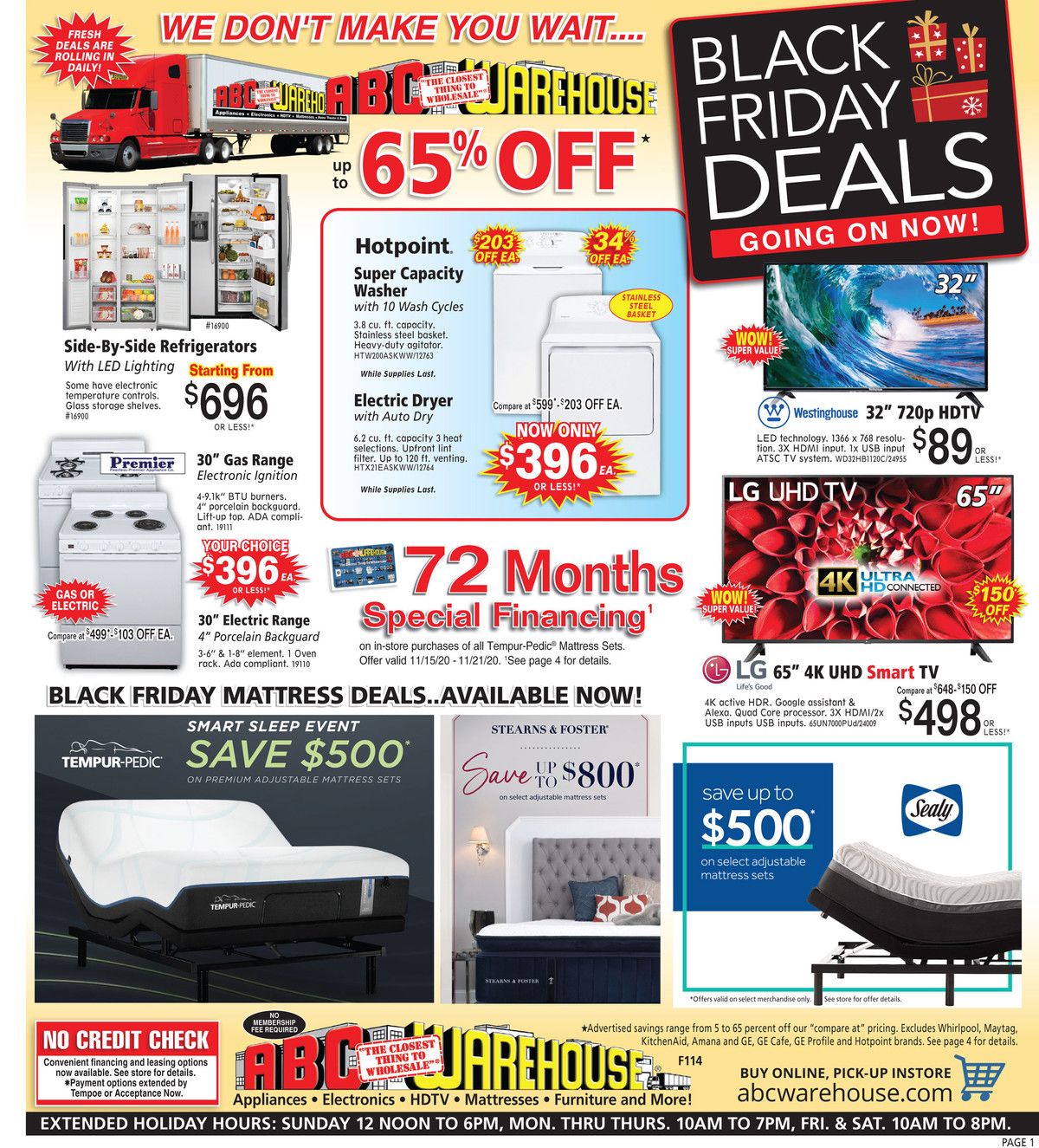 ABC Warehouse Black Friday Weekly Ad Flyer November 15 to November 21, 2020