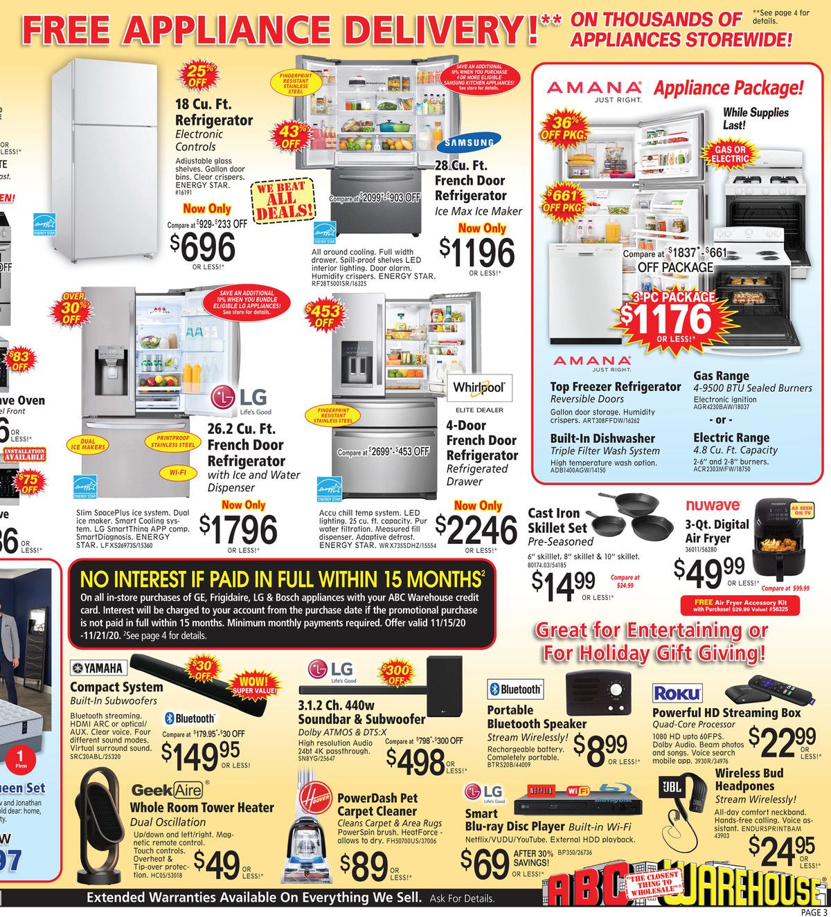 ABC Warehouse Black Friday Weekly Ad Flyer November 15 to November 21, 2020