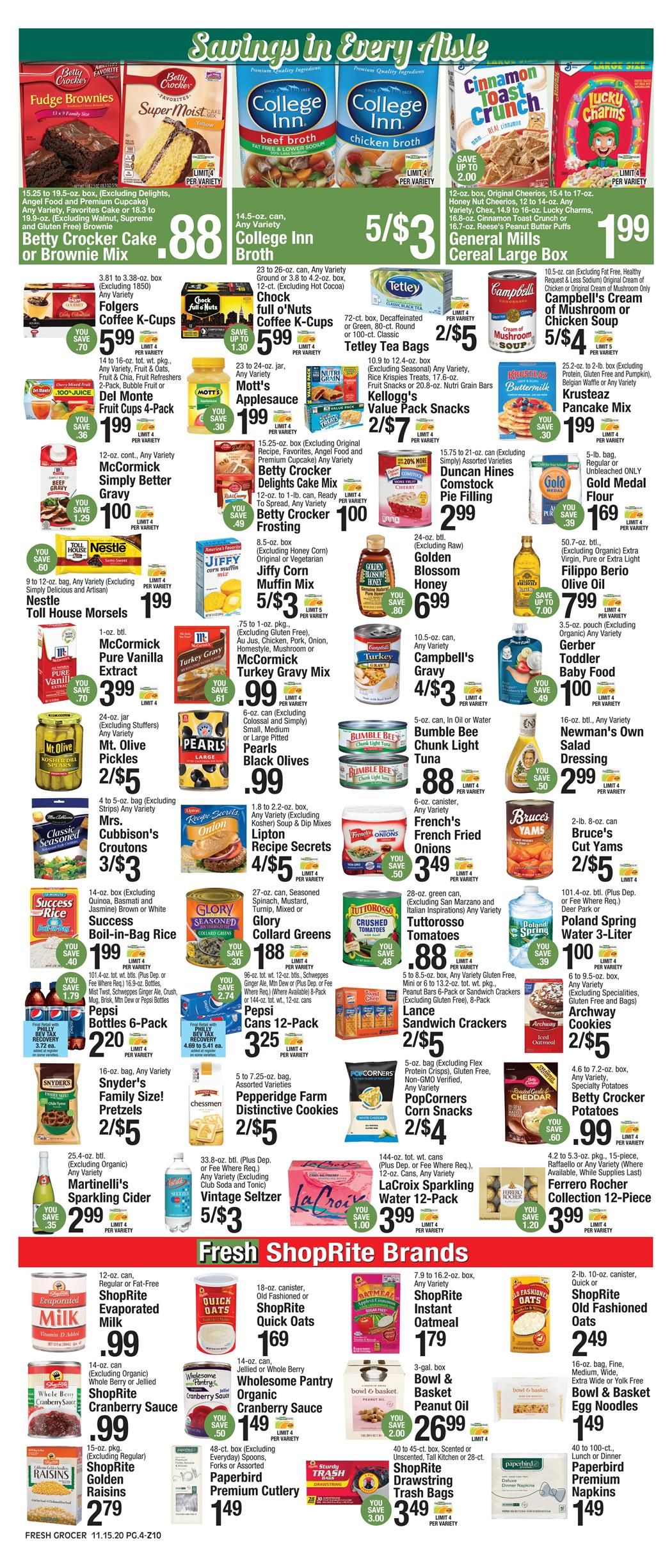 The Fresh Grocer Thanksgiving Weekly Ad Flyer November 15 to November 21