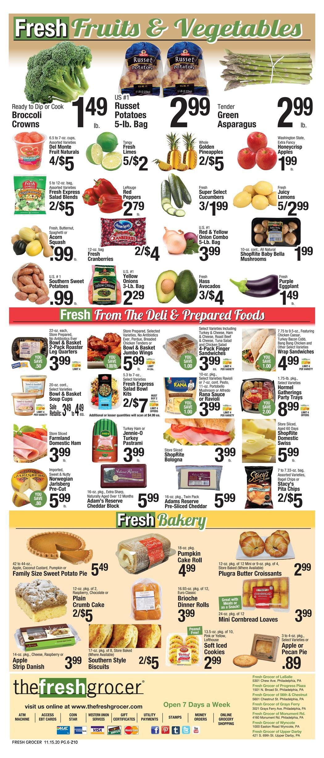The Fresh Grocer Thanksgiving Weekly Ad Flyer November 15 to November 21