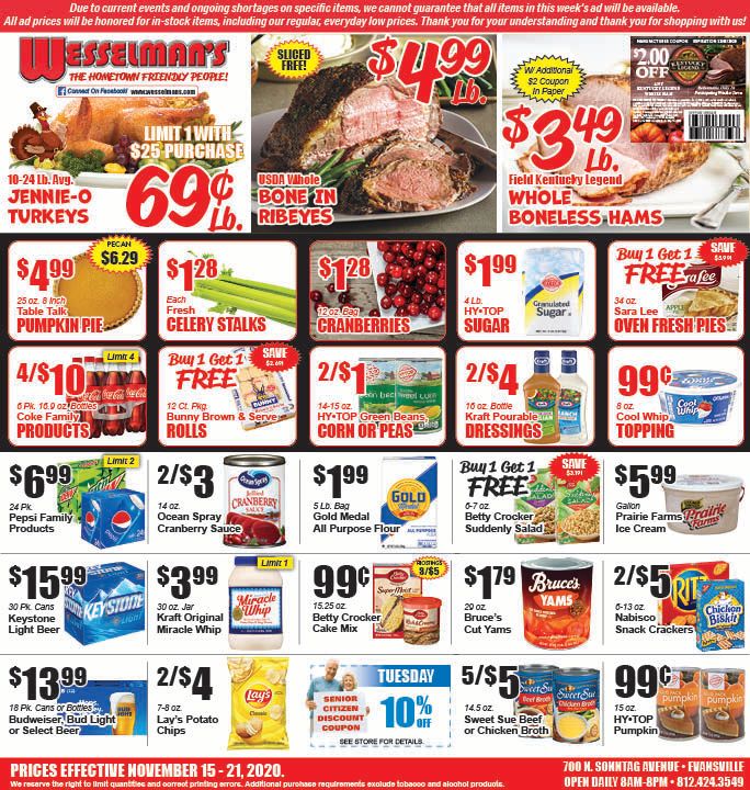 Wesselman's Weekly Ad Flyer November 15 to November 21, 2020