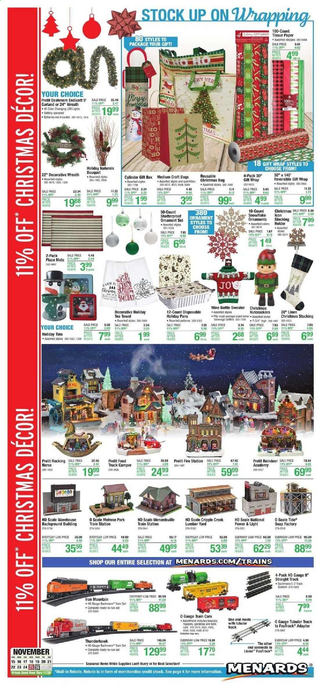 Menards Weekly Ad Flyer November 15 to November 25