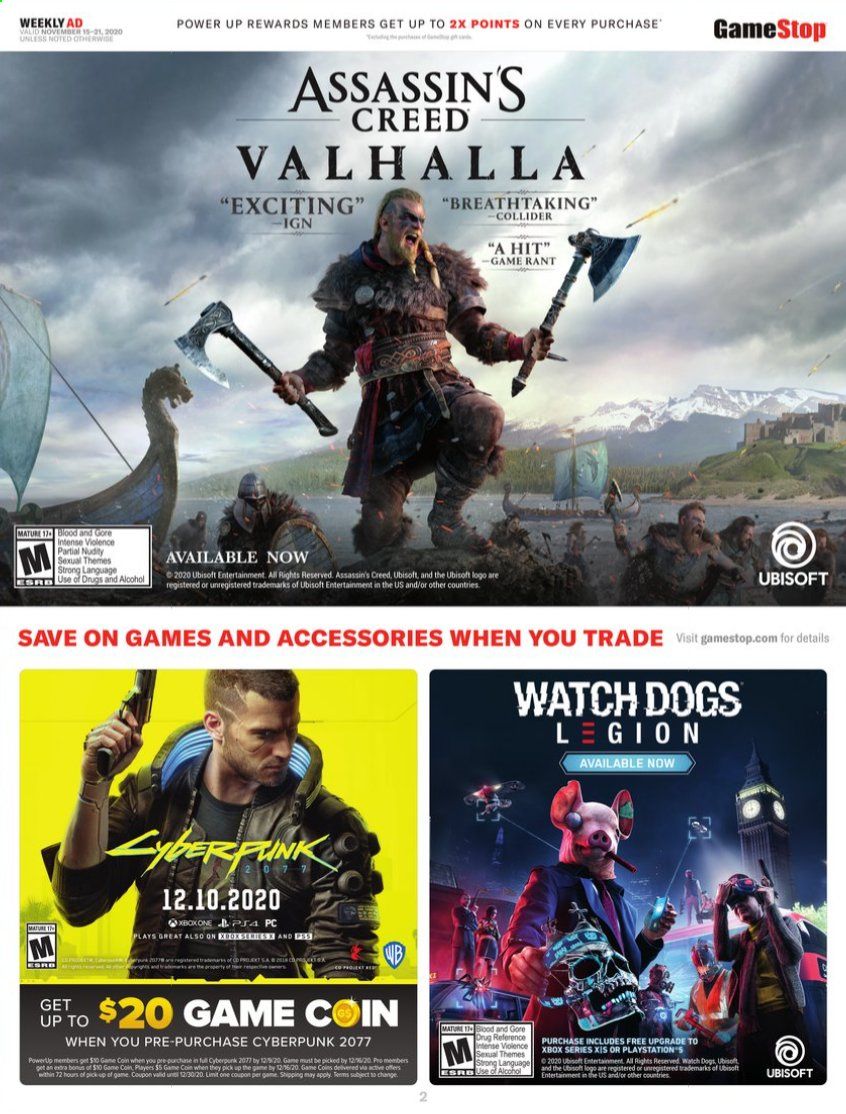 GameStop Weekly Ad Flyer November 15 to November 21