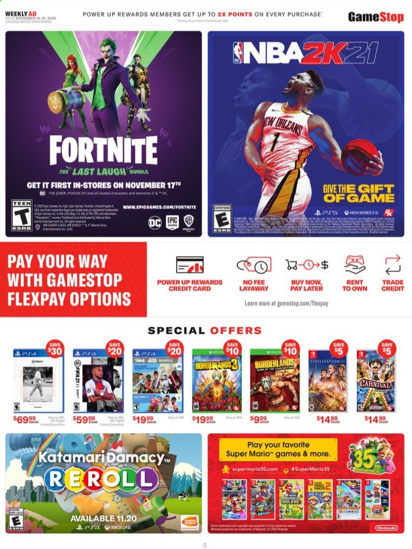 GameStop Weekly Ad Flyer November 15 to November 21