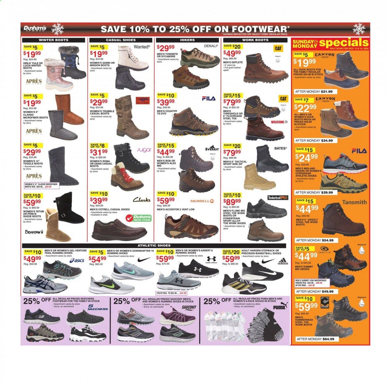Dunham's Sports (MI, PA, WI) Weekly Ad Flyer November 14 to November 19