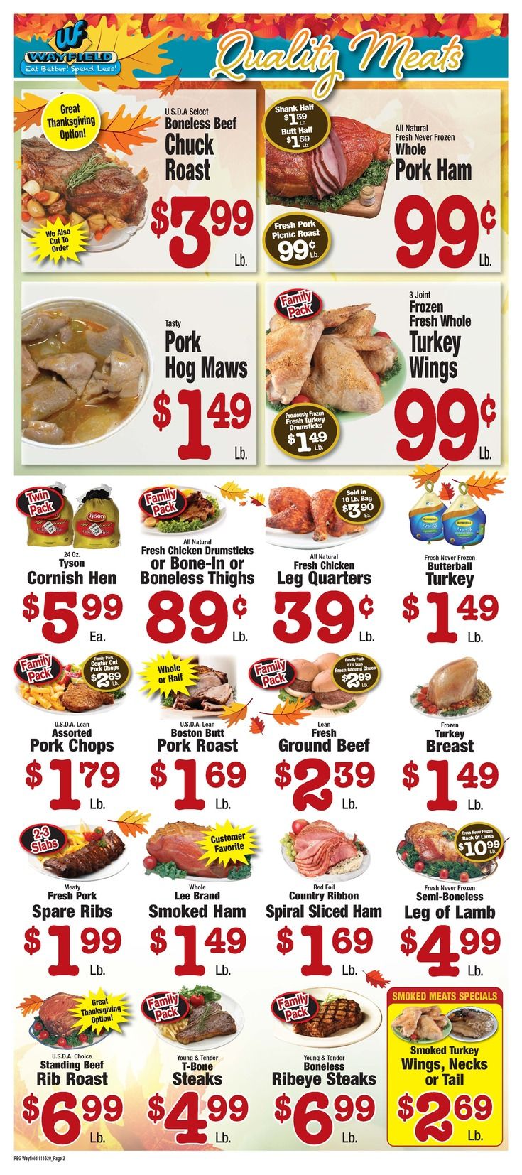 Wayfield Thanksgiving Weekly Ad Flyer November 16 to November 29