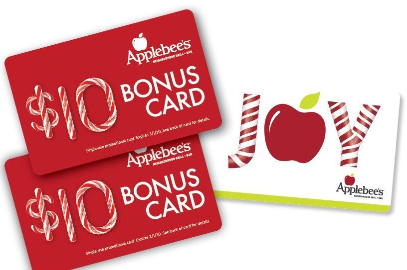 Get a Free $10 Applebee's Gift Card when you Give a $50 Applebee's Gift Card Get a Free $10 Applebee's Gift Card when you Give a $50 Applebee's Gift Card