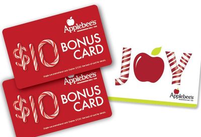 Get a Free $10 Applebee's Gift Card when you Give a $50 Applebee's Gift Card