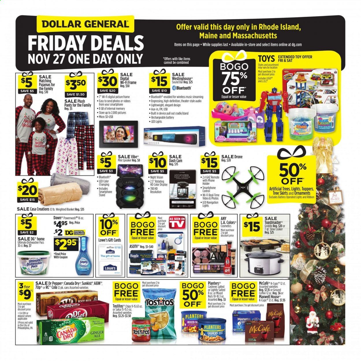 Dollar General (LA, MA, ME, RI) Weekly Ad Flyer November 27 to November 28