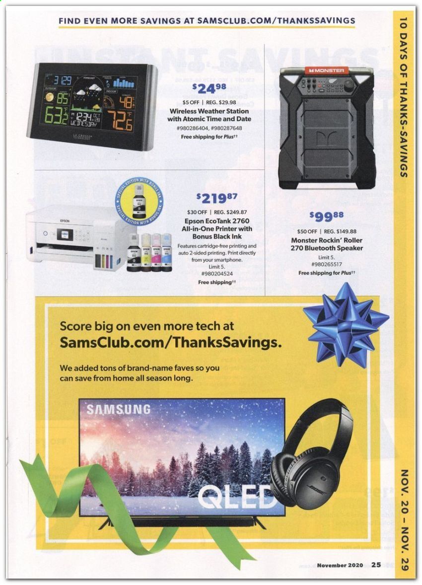 Sam's Club Weekly Ad Flyer November 20 to November 29