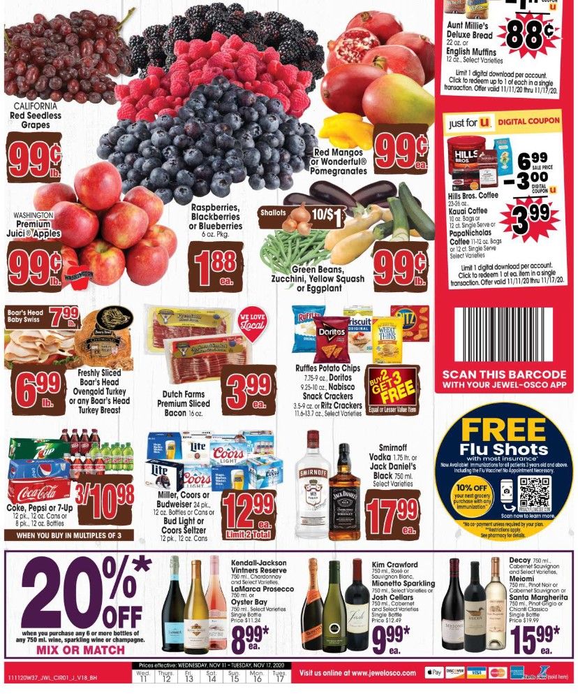 Jewel Osco Weekly Ad Flyer (11/11/20 – 11/17/20): Jewel Osco Ad Preview