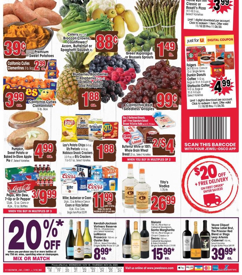 Jewel Osco Weekly Ad Flyer (11/18/20 – 11/26/20): Jewel Osco Ad Preview