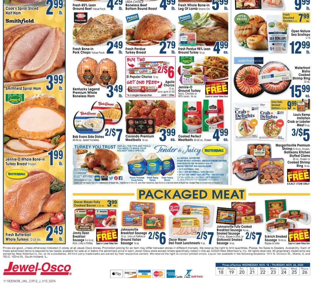 Jewel Osco Weekly Ad Flyer (11/18/20 – 11/26/20): Jewel Osco Ad Preview