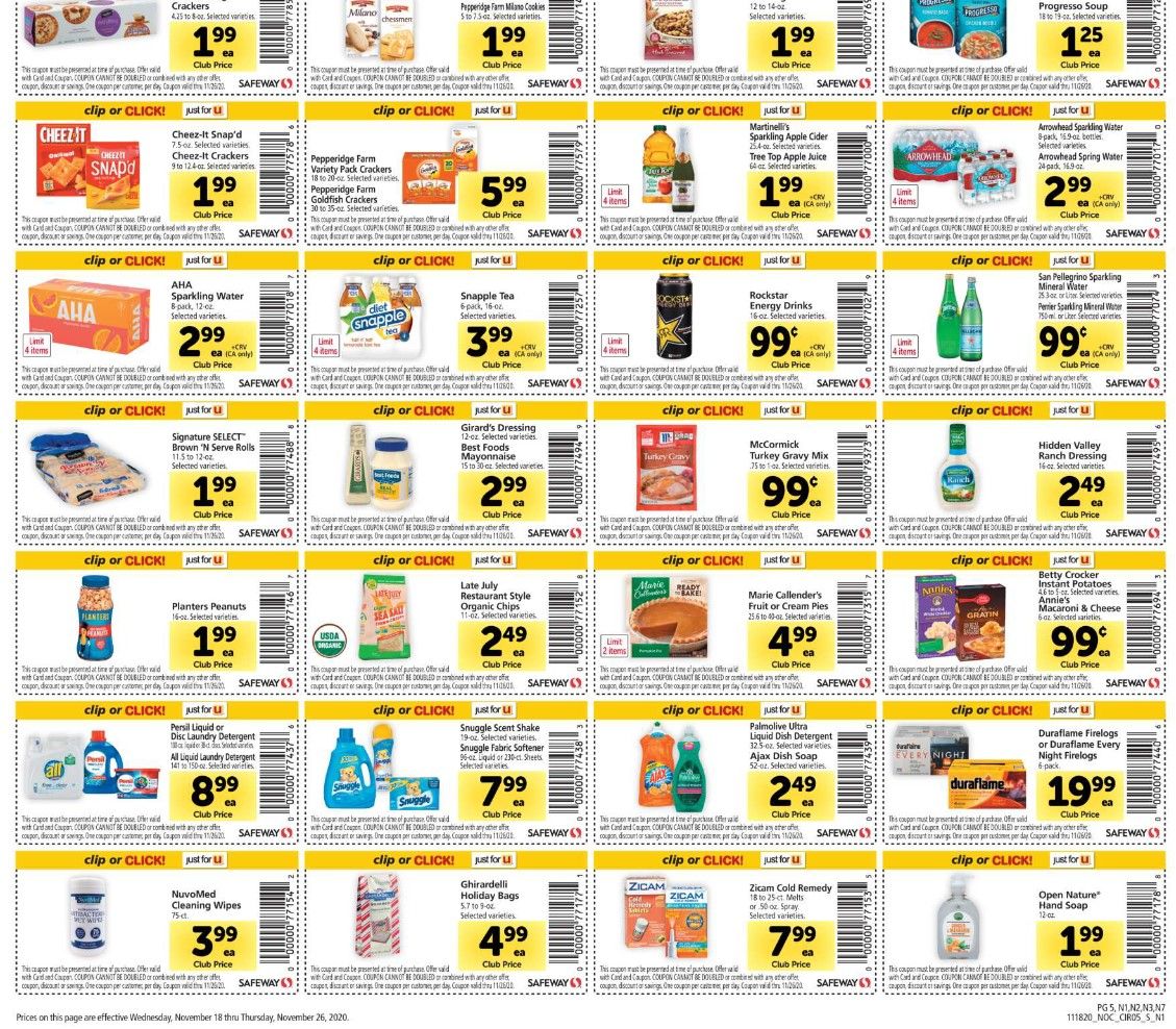 Safeway Weekly Ad Flyer (11/18/20 – 11/26/20) & Safeway Ad Preview