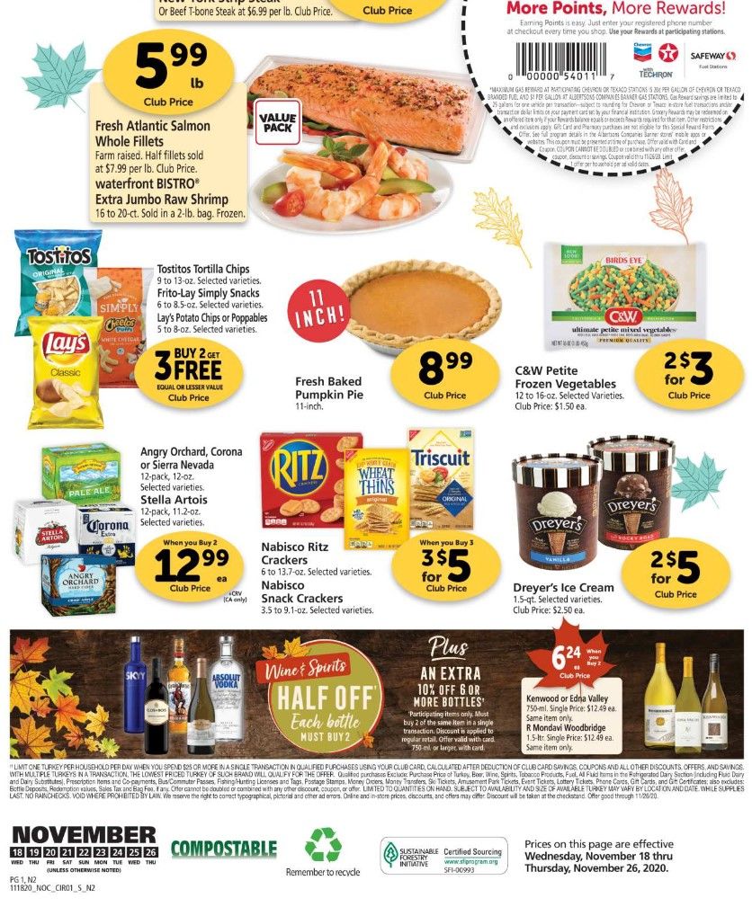 Safeway Weekly Ad Flyer (11/18/20 – 11/26/20) & Safeway Ad Preview