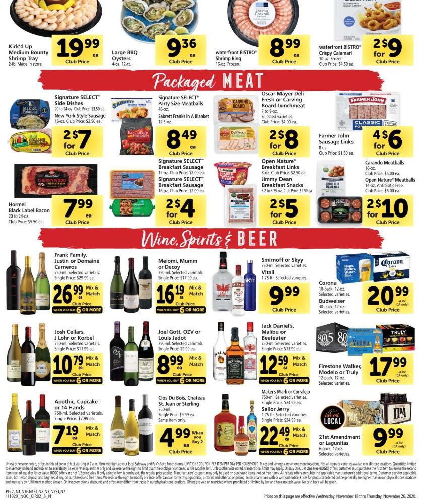 Safeway Weekly Ad Flyer (11/18/20 – 11/26/20) & Safeway Ad Preview