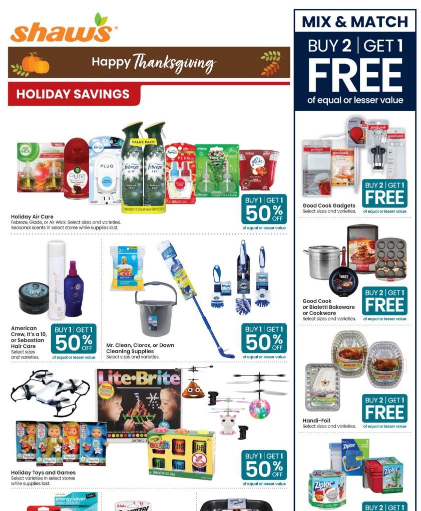 Shaws Flyer 11/20/20 – 11/26/20: Shaws Circular & Weekly Ad Flyer Preview