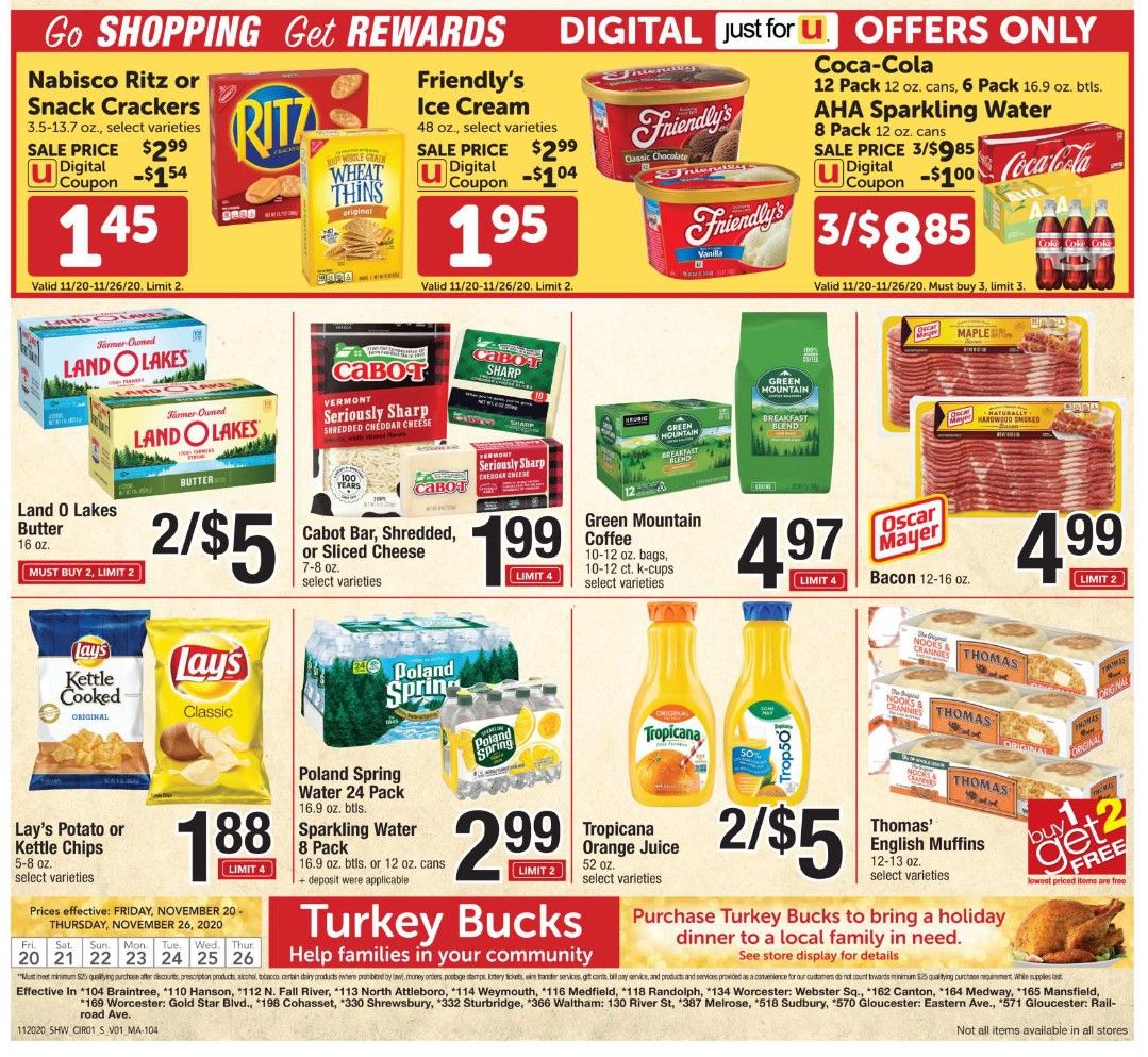 Shaws Flyer 11/20/20 – 11/26/20: Shaws Circular & Weekly Ad Flyer Preview