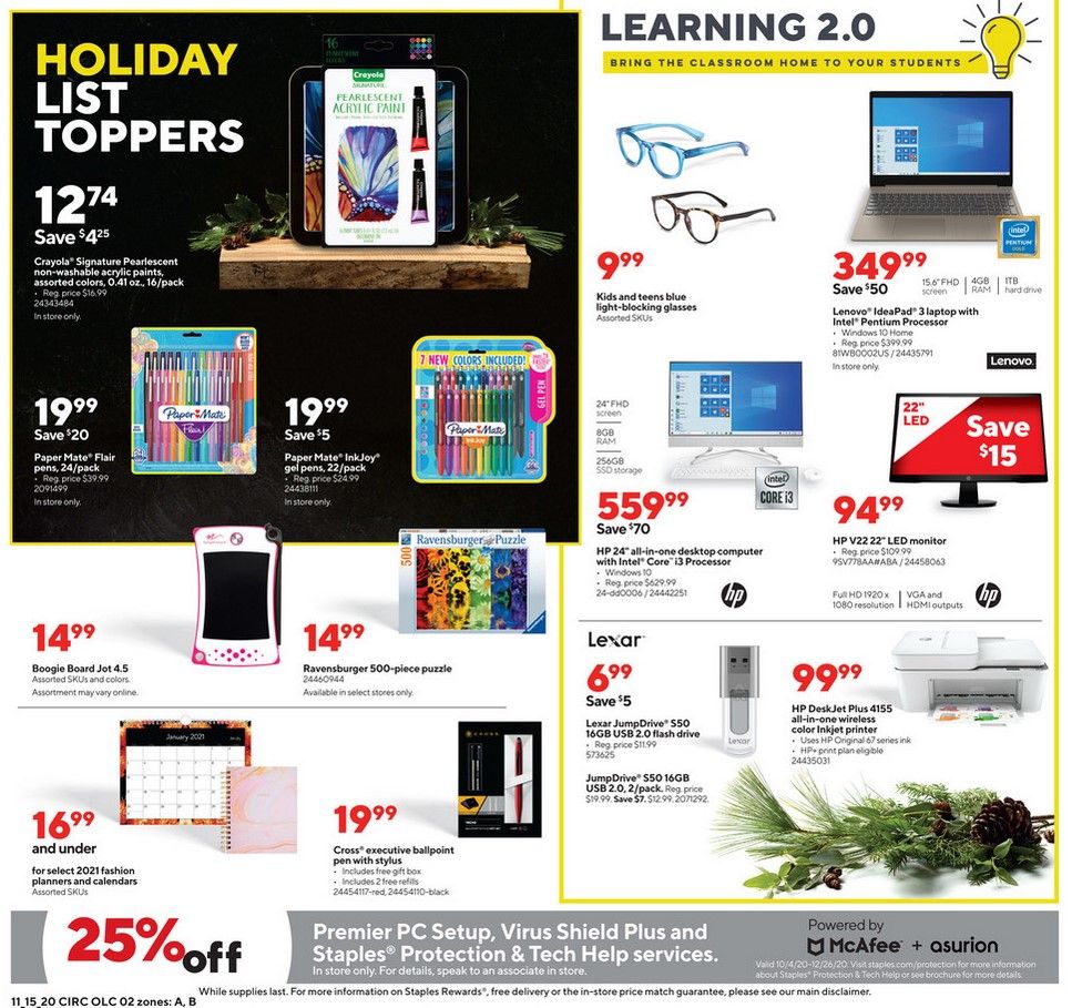 Staples Weekly Ad Flyer 11/15/20 – 11/21/20 ~ Staples Ad Preview!