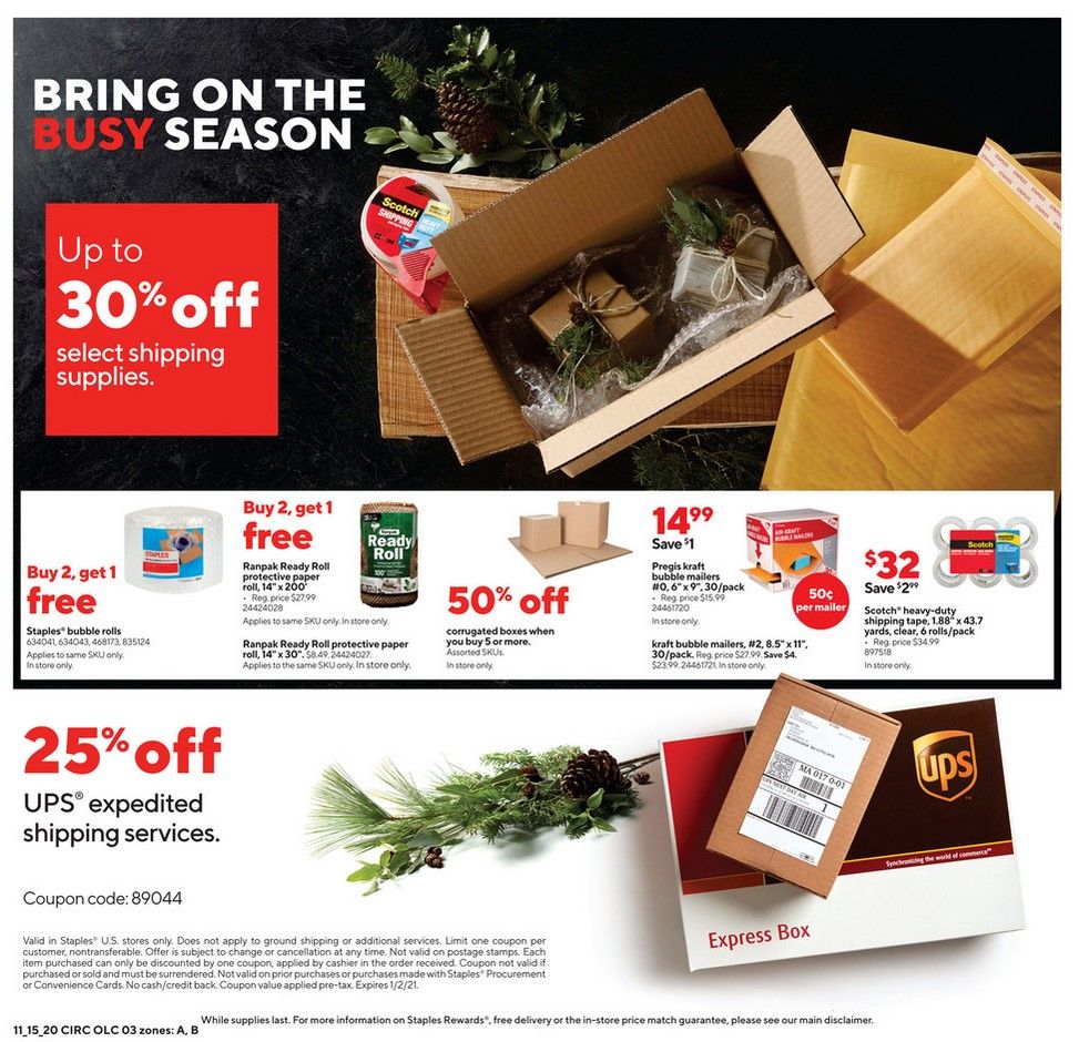Staples Weekly Ad Flyer 11/15/20 – 11/21/20 ~ Staples Ad Preview!