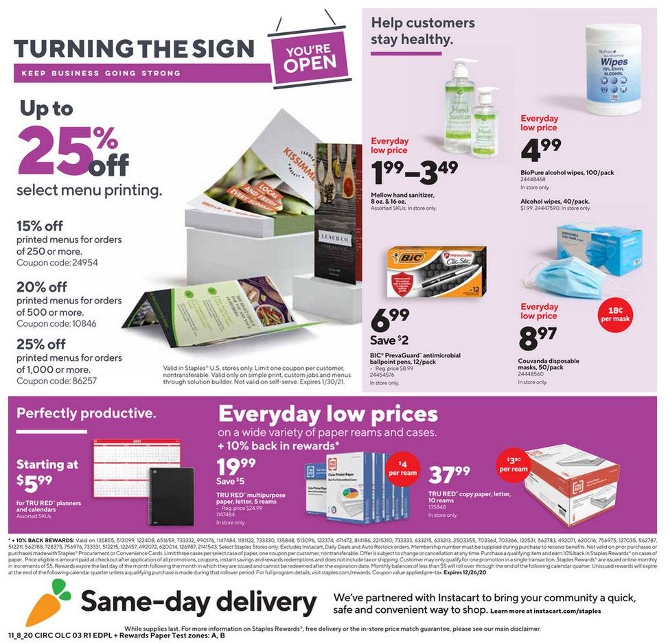 Staples Weekly Ad Flyer 11/8/20 – 11/14/20 ~ Staples Ad Preview!