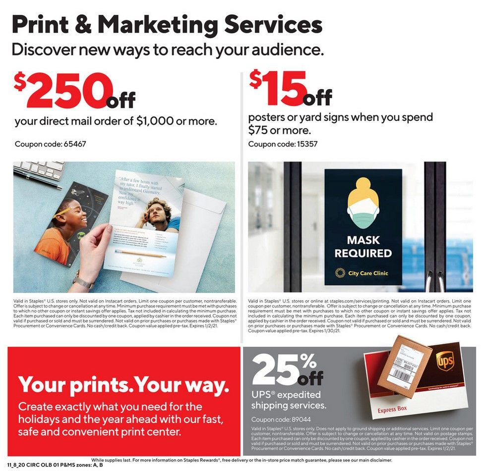Staples Weekly Ad Flyer 11/8/20 – 11/14/20 ~ Staples Ad Preview!