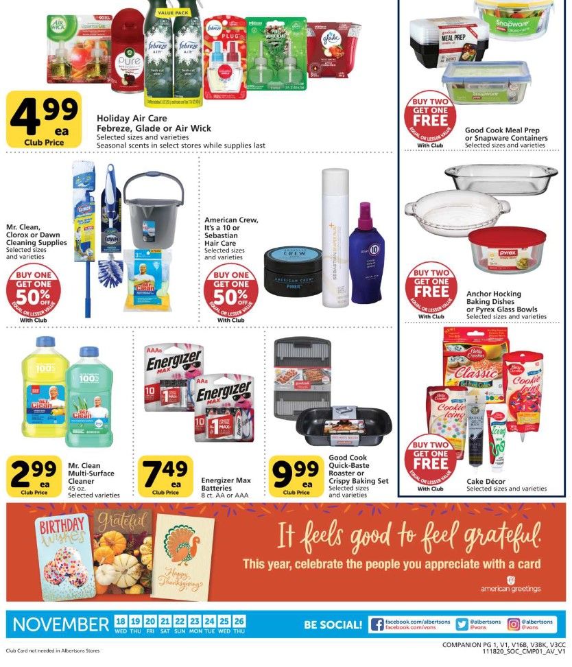 Vons Weekly Ad Flyer (11/18/20 – 11/26/20): Early Vons Ad Preview