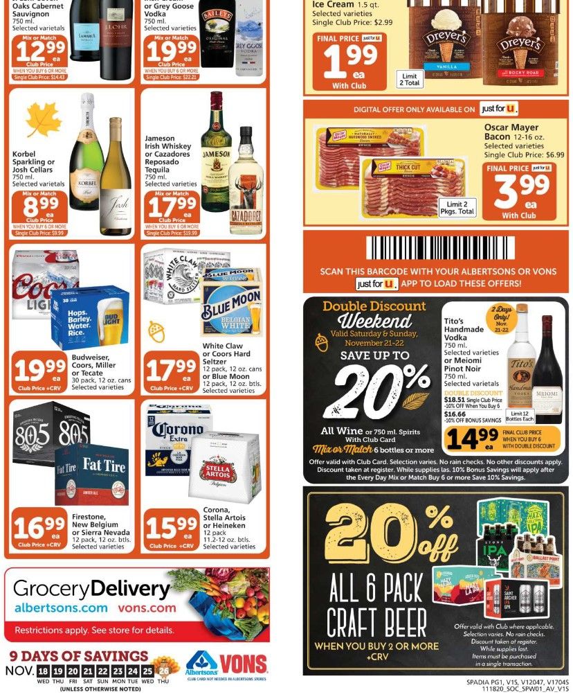 Vons Weekly Ad Flyer (11/18/20 – 11/26/20): Early Vons Ad Preview