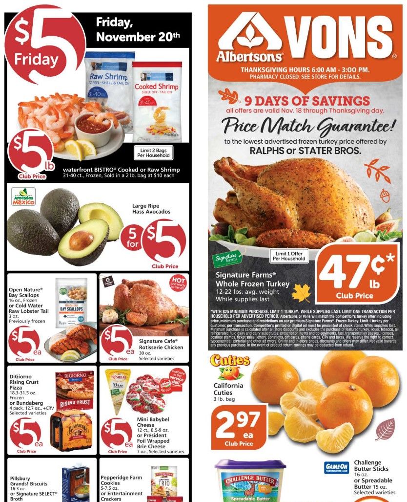Vons Weekly Ad Flyer (11/18/20 – 11/26/20): Early Vons Ad Preview