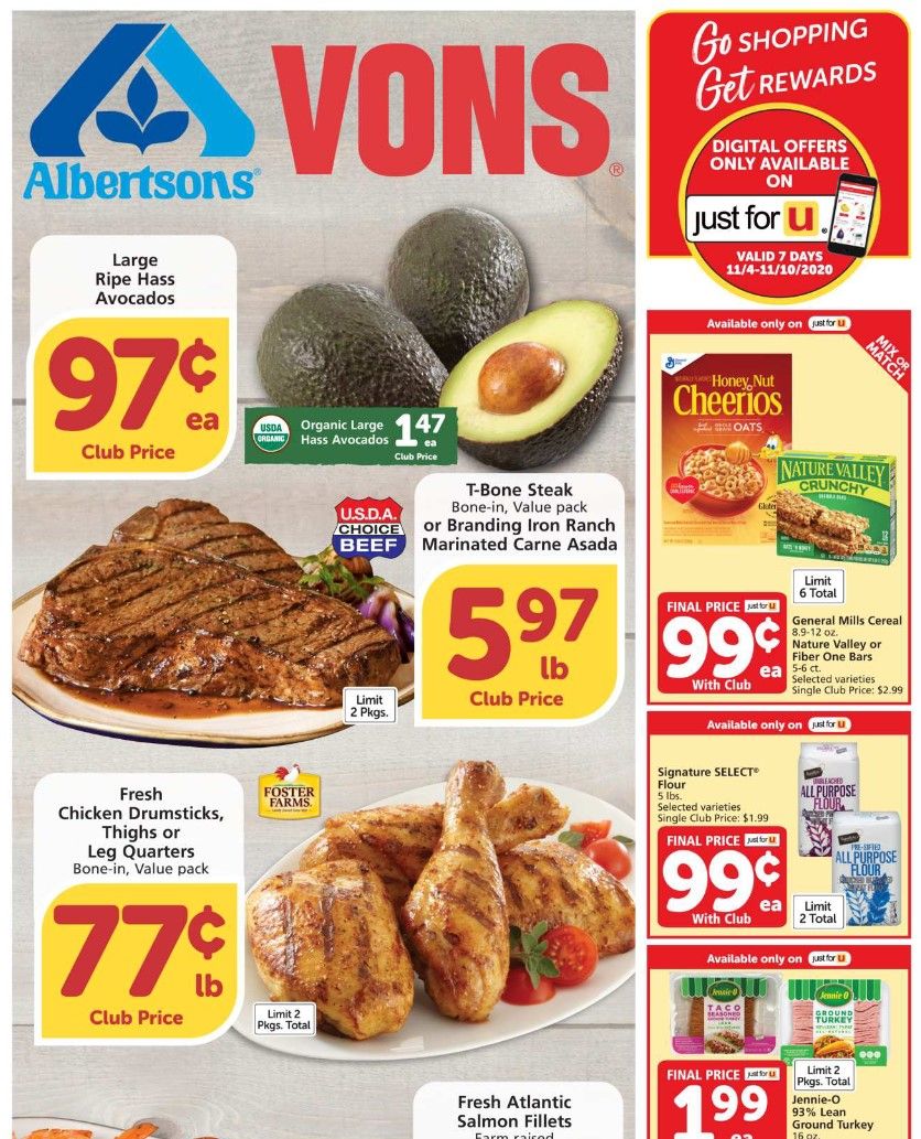 Vons Weekly Ad Flyer (11/4/20 – 11/10/20): Early Vons Ad Preview