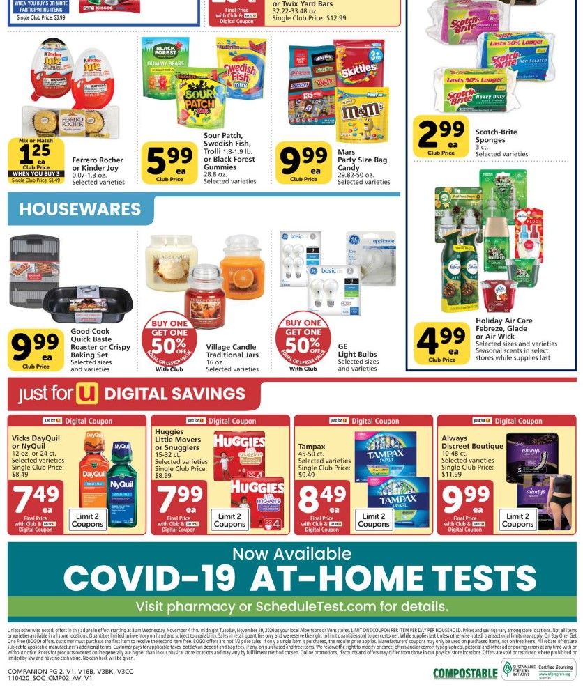 Vons Weekly Ad Flyer (11/4/20 – 11/10/20): Early Vons Ad Preview