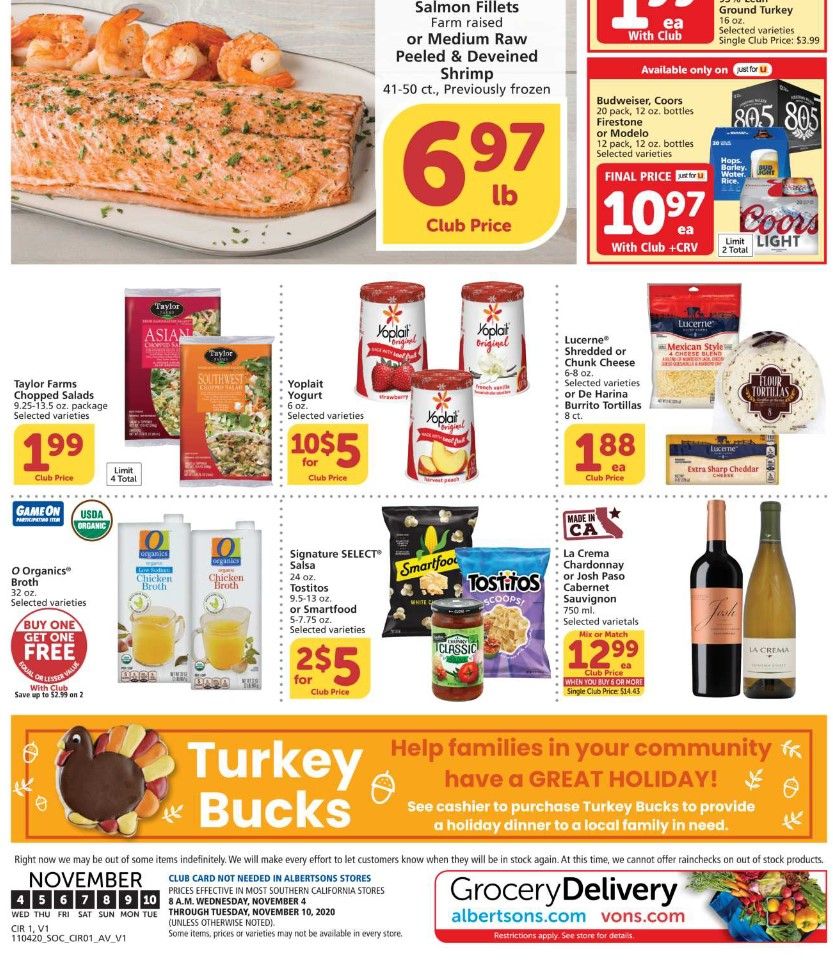 Vons Weekly Ad Flyer (11/4/20 – 11/10/20): Early Vons Ad Preview