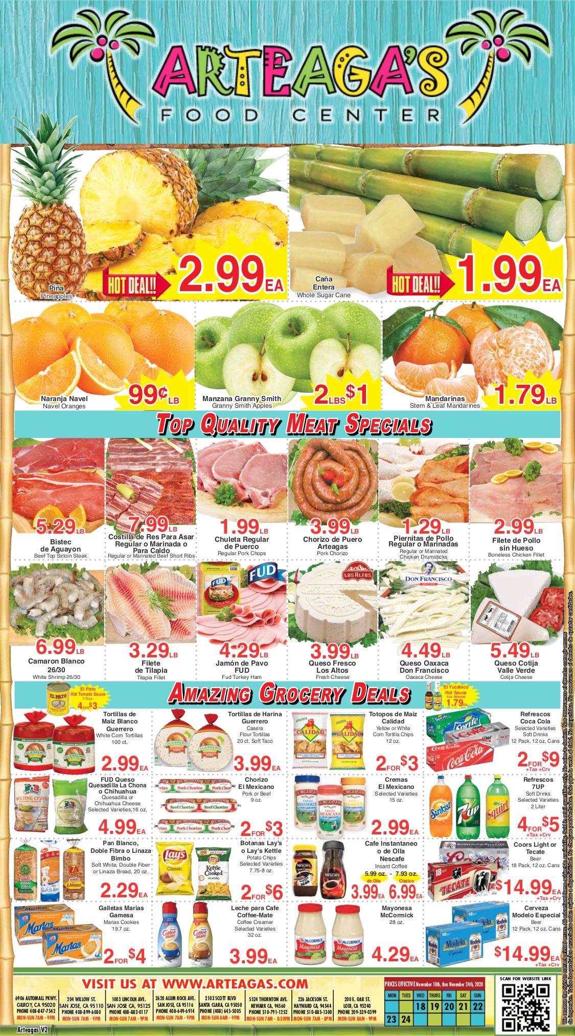 Artega's Thanksgiving Ad Flyer November 18 to November 24, 2020