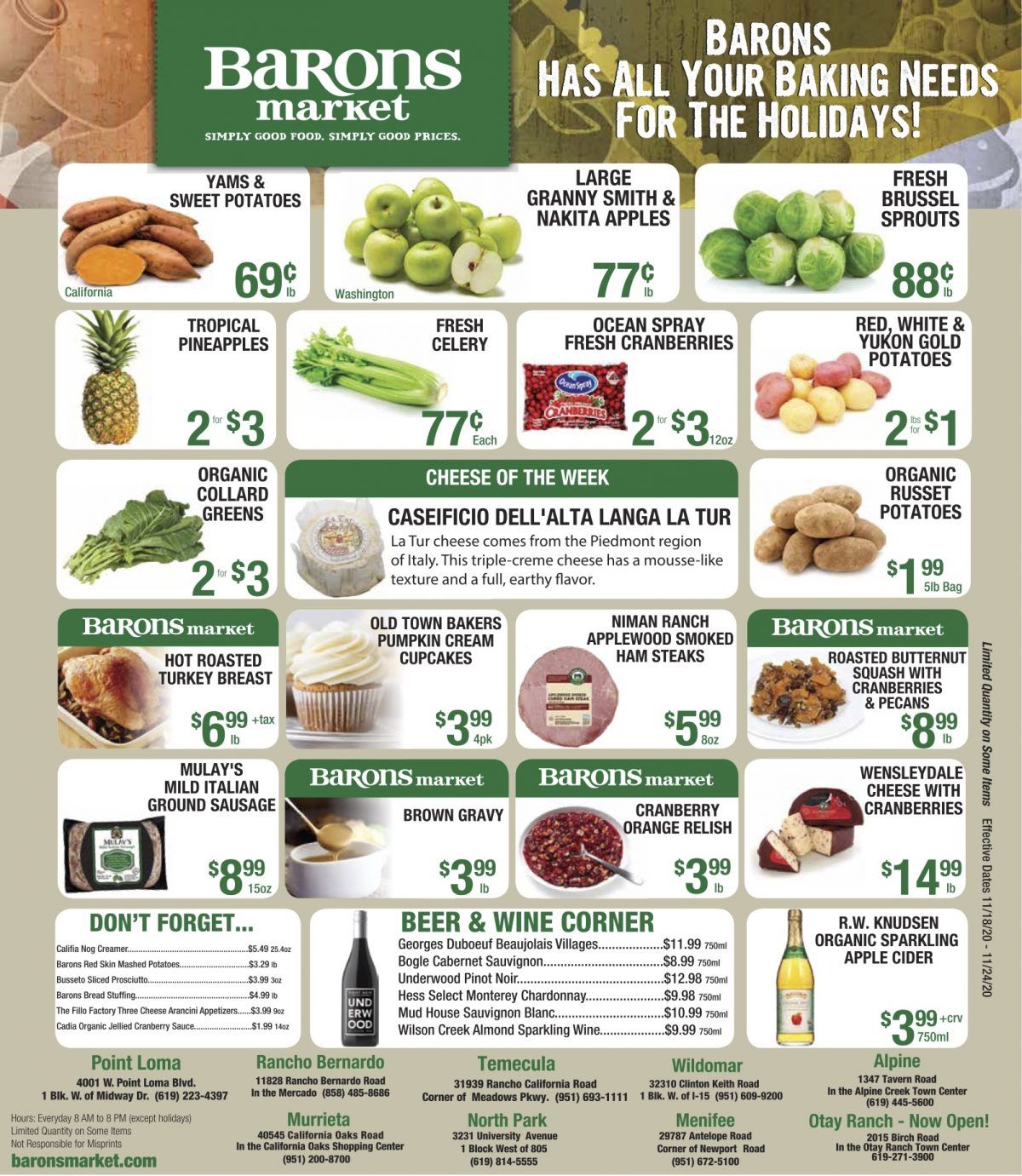 Barons Market Thanksgiving Weekly Ad Flyer November 18 to November 24, 2020