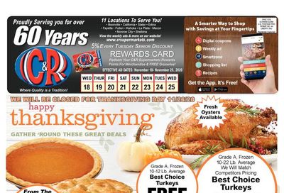 C&R Market Thanksgiving Weekly Ad Flyer November 18 to November 25, 2020
