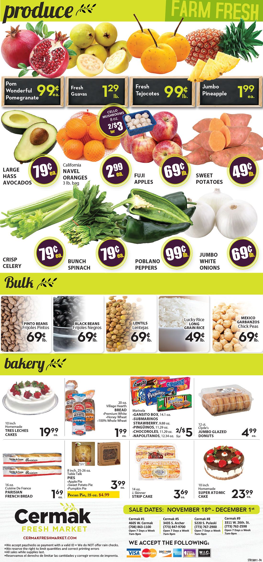 Cermak Fresh Market (IL) Thanksgiving Weekly Ad Flyer November 18 to December 1, 2020
