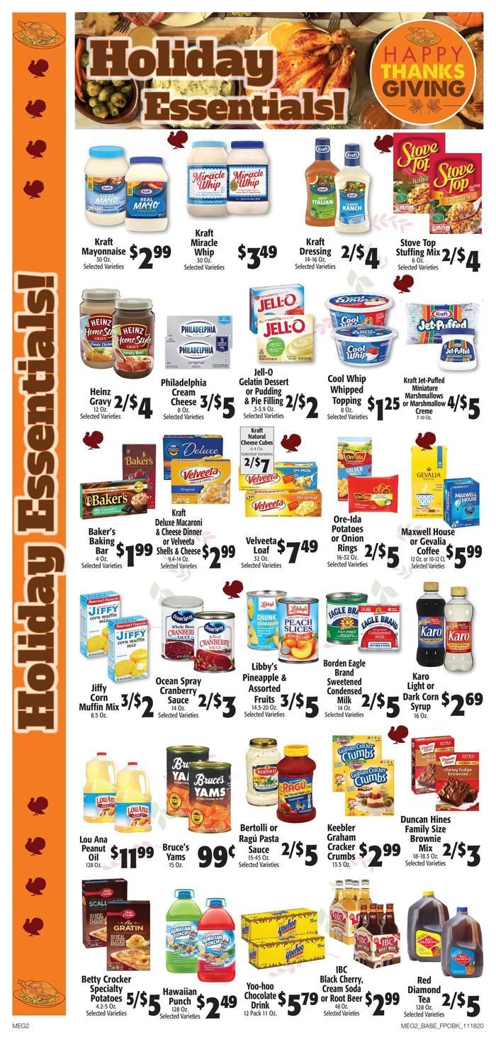 E.W. James & Sons Thanksgiving Weekly Ad Flyer November 18 to December 1, 2020