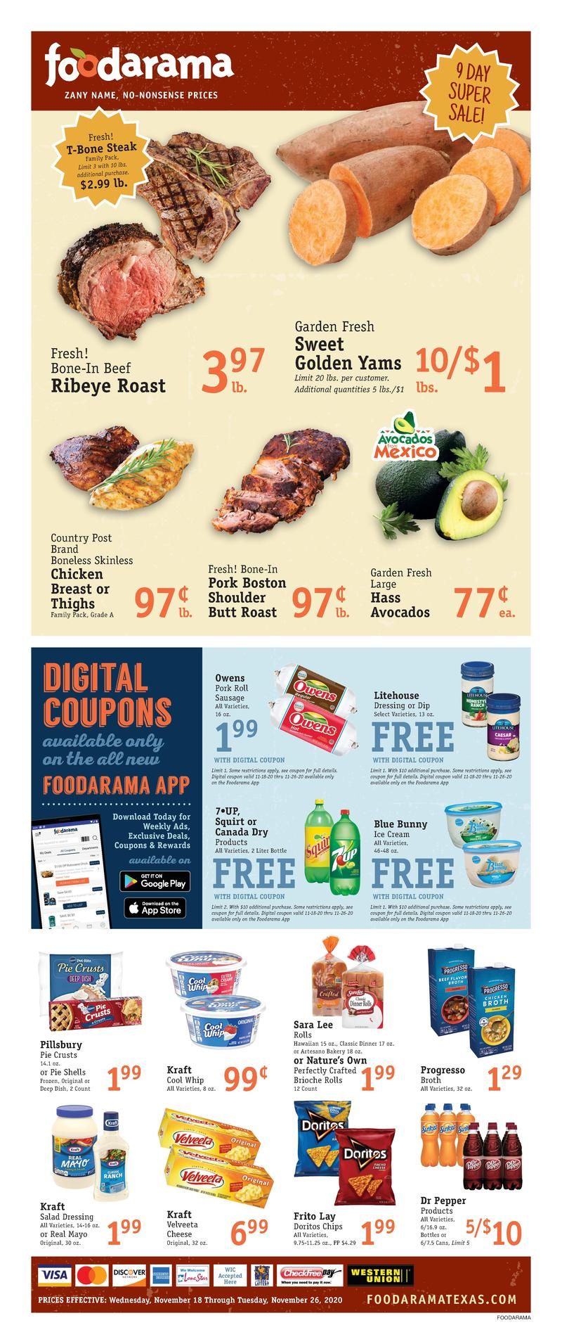 Foodarama Thanksgiving Weekly Ad Flyer November 18 to November 26, 2020