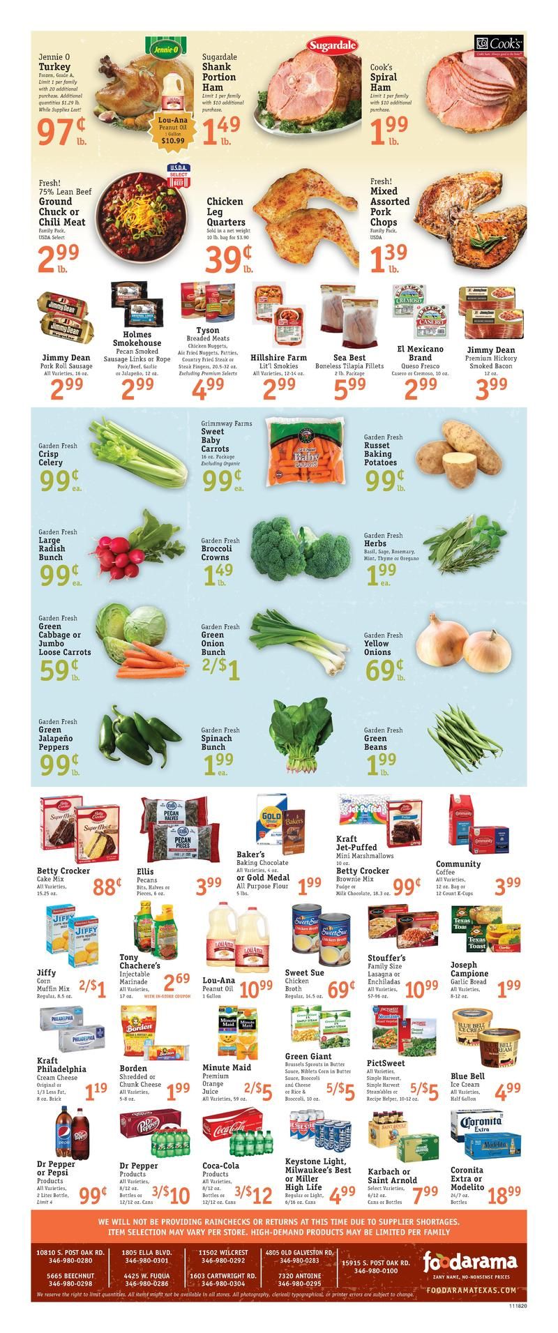 Foodarama Thanksgiving Weekly Ad Flyer November 18 to November 26, 2020