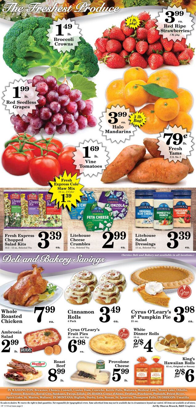 Harvest Foods Thanksgiving Weekly Ad Flyer November 18 to November 26, 2020