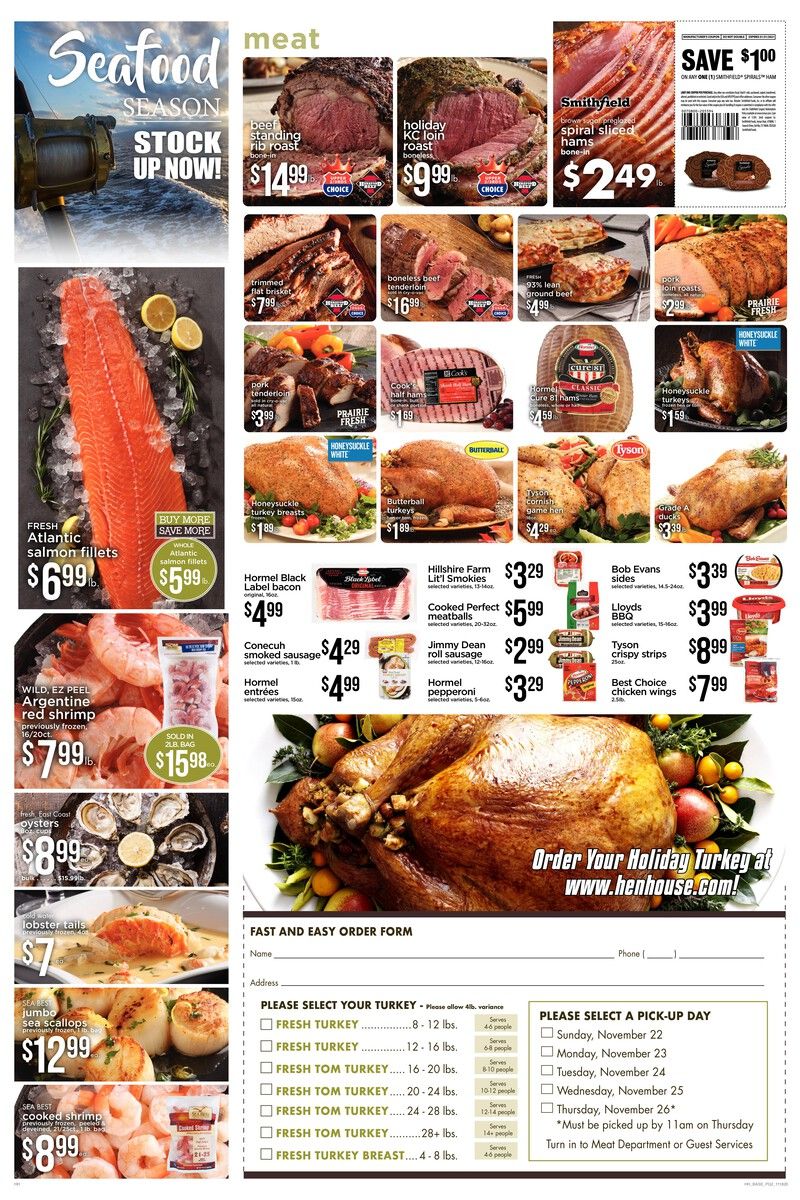 Hen House Thanksgiving Weekly Ad Flyer November 18 to November 26, 2020
