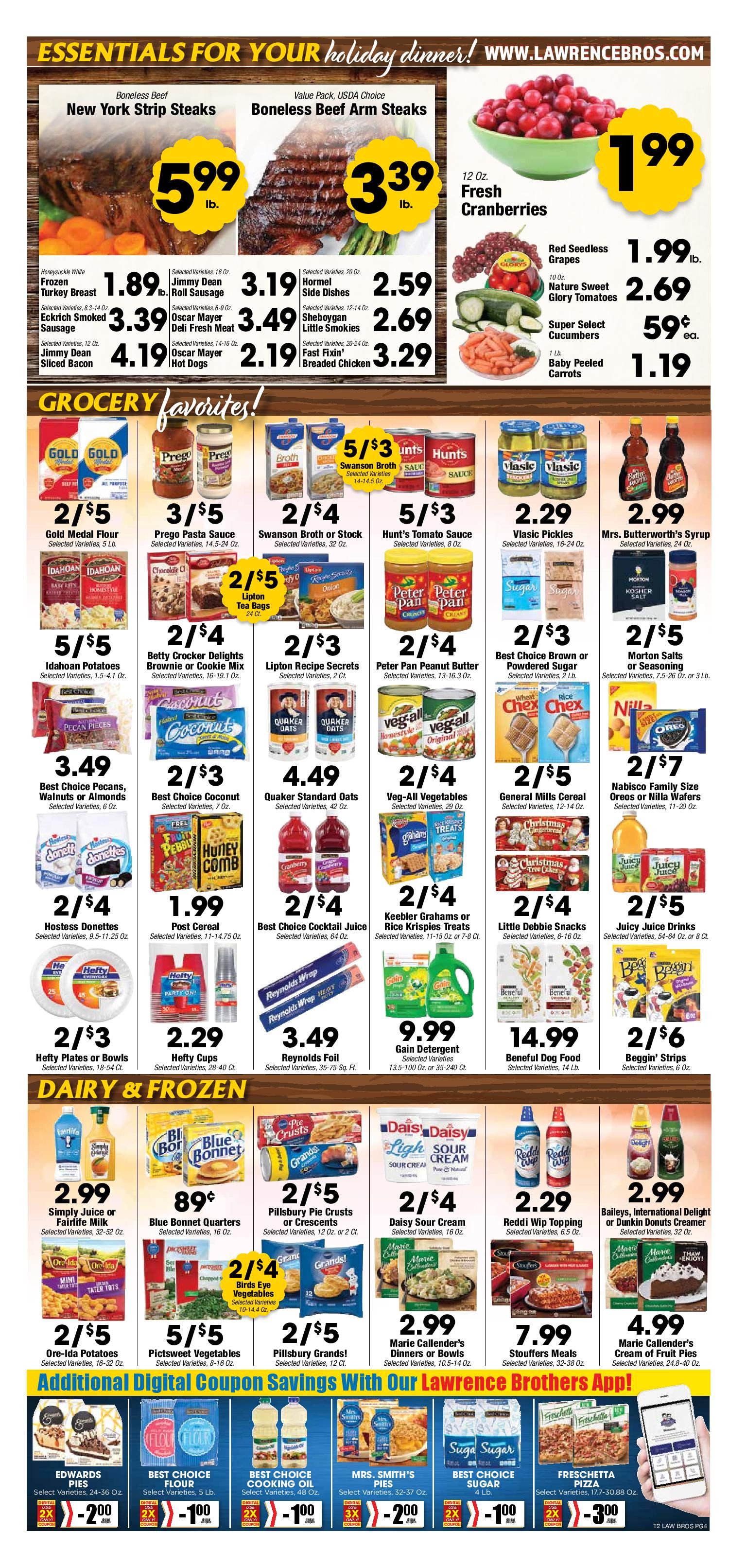 Lawrence Bros Thanksgiving Weekly Ad Flyer November 18 to November 26, 2020