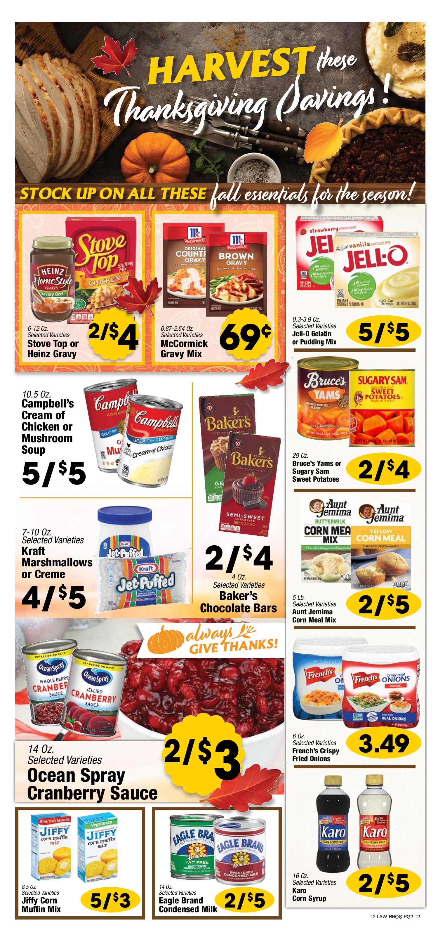 Lawrence Bros Thanksgiving Weekly Ad Flyer November 18 to November 26, 2020