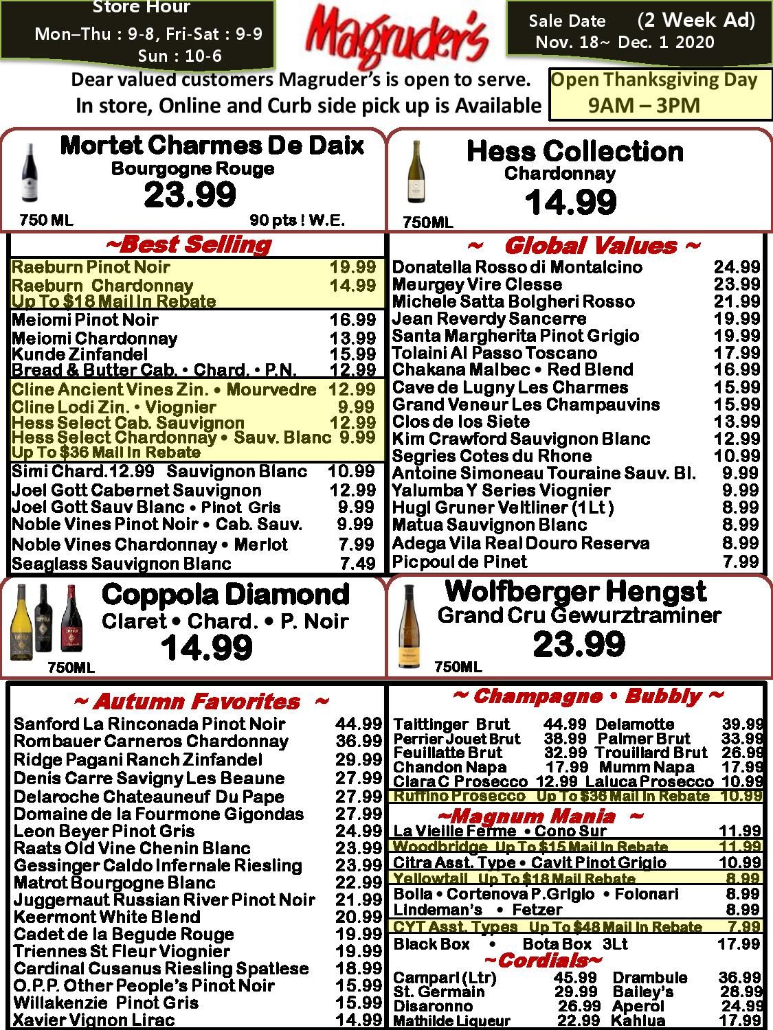 Magruder's Thanksgiving Weekly Ad Flyer November 18 to December 1, 2020