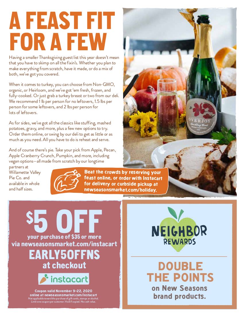 New Seasons Market (OR) Thanksgiving Weekly Ad Flyer November 18 to November 25, 2020