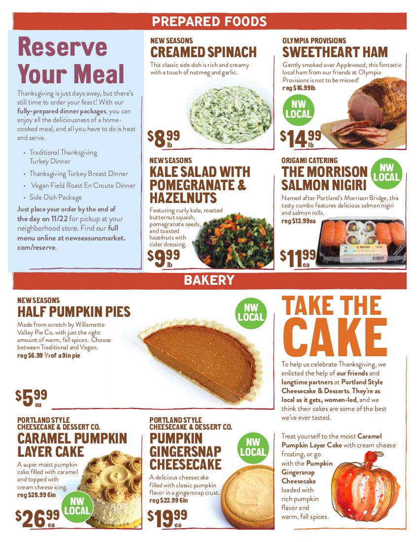 New Seasons Market (OR) Thanksgiving Weekly Ad Flyer November 18 to November 25, 2020