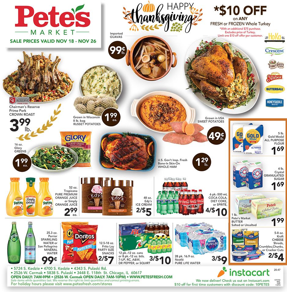 Pete's Fresh Market Thanksgiving Weekly Ad Flyer November 18 to November 26, 2020