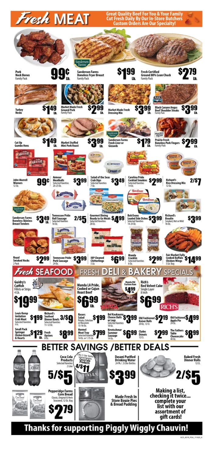 Piggly Wiggly (LA) Weekly Ad Flyer November 18 to December 1, 2020
